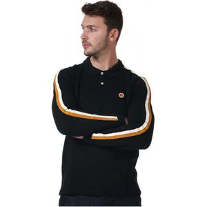 Pretty Green Tilby-polo Met Lange Mouwen Voor Heren, Zwart - Maat S