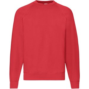 Fruit of the Loom Heren Klassiek Raglan Sweatshirt (Rood)