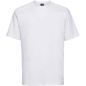 Russell Europa Heren Werkkleding Korte Mouwen Katoenen T-Shirt (Wit) - Maat 2XL