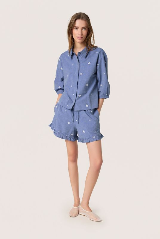 Soaked in Luxury - Blauw - Blouse - Denim