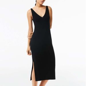 Lacoste Mouwloze Gebreide Midi Dress voor dames in Zwart