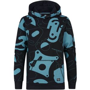 Petrol Industries - Jongens All-Over Print Hoodie Palatine - Zwart - Maat 4J / 104cm