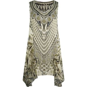 Inoa - Makucha Panthera - Top - Bruin - 100% Zijde - Ronde Hals