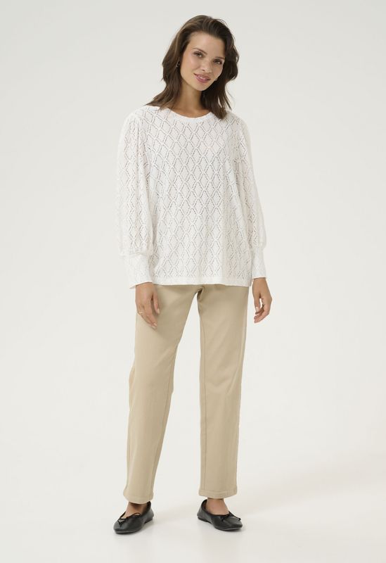 Kaffe - Blouse 'Tio' - Natuurwit - Wijde Blouse - Lange Mouw