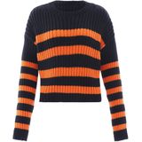 Mymo - Gebreide Trui - Zwart/Oranje - Pullover
