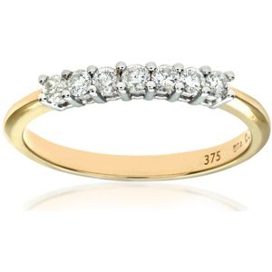 9ct geelgouden diamanten damesring