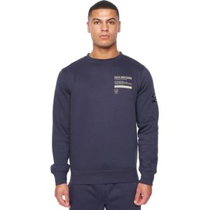 Duck and Cover Heren Jennerkins Crew Hals Trui (Marine)