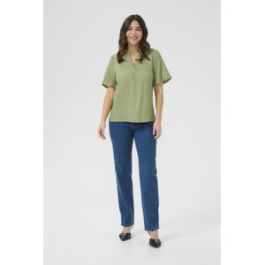 Blouse met korte mouwen Regular fit Oil Green