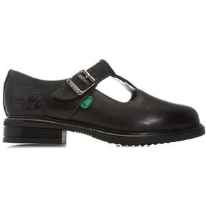 Girl's Kickers Children Lach T-Bar Leather Shoes in Black
