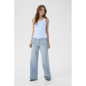 Jersey Top - Lichtblauw - KAomi - Slim Fit - Dames