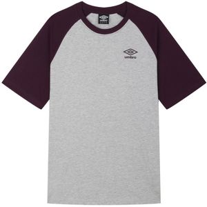 Umbro Heren Core Raglan T-shirt (Grijs Gemêleerd/paars) - Maat 2XL