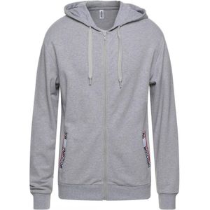 Moschino merk getapete zakken grijze hoodie met rits