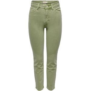 ONLY High Waist Straight Fit Jeans ONLEMILY Olijfgroen - Maat 30/32