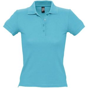 SOLS Vrouwen/dames Mensen Pique Korte Mouw Katoenen Poloshirt (Blauw Atol) - Maat S