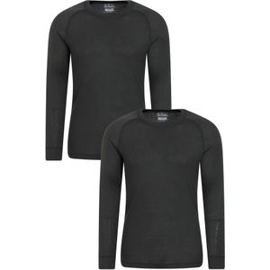 Mountain Warehouse Heren Talus Base Layer Top (Set van 2) (Donkergrijs)