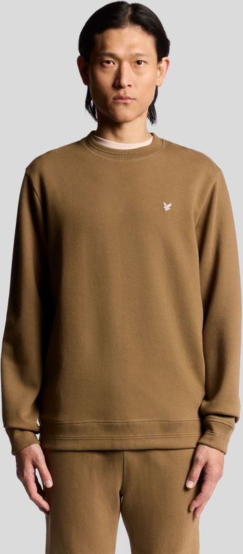 Lyle & Scott Diagonal Weave Crew Neck Sweatshirt - Groen