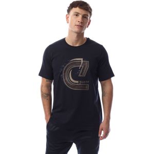 Heren Cruyff C-Logo Embro T-shirt in Blauw