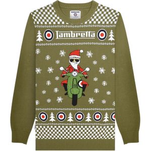 Lambretta Heren AW25 Scooter Kersttrui (Khaki)