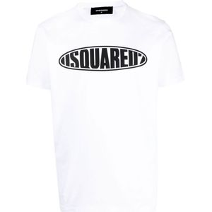 Dsquared2 T-shirt met surfplanklogoprint in wit