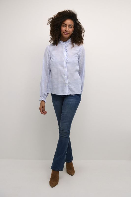 Cream - CRBisca - Blouse - Hemelsblauw/Wit - Lange Mouw