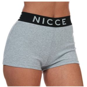 NICCE Lull geribbelde shorts voor dames in grijs gemÃªleerd
