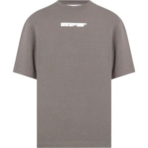 Gebroken wit teddypijllogo over skate-fit stalen ijzeren T-shirt