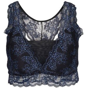 Zizzi voorgevormde bh top LHELLE, blauw/zwart