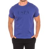 U.s. Polo Assn. - T-shirt - Paars - Katoen - Korte Mouwen met Geribbelde Halslijn