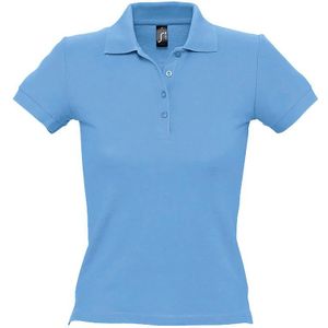 SOLS Vrouwen/dames Mensen Pique Korte Mouw Katoenen Poloshirt (Hemelsblauw)