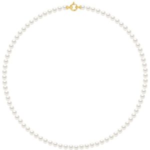 Water Gekweekte parels ketting 5-6mm Wit Zoet Geel gouden gesp Luxury