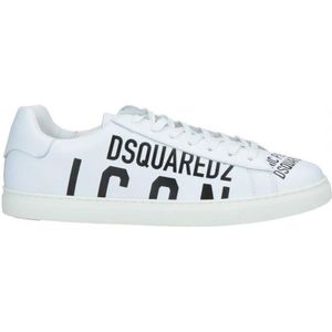 Dsquared2 Icon Print lage witte sneakers
