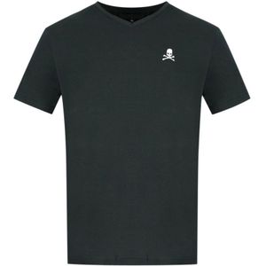 Philipp Plein Skull and Crossbones Logo zwart ondergoed V-hals T-shirt