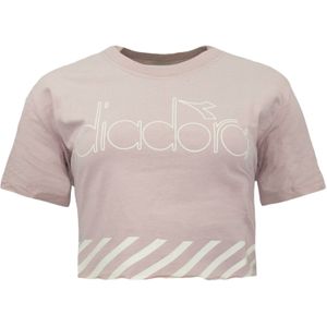 Diadora - Crop T-shirt - Roze - Dames - Korte Mouw