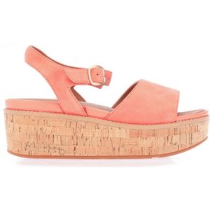 Fitflop Eloise Suede Back-Strap Wedge Sandals In Coral - Dames - Maat 37