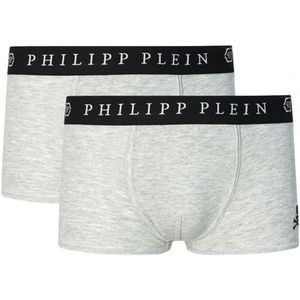 Philipp Plein Skull Logo Grey Boxer Shorts Two Pack