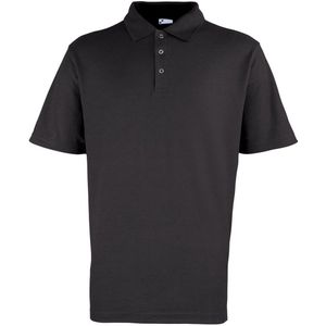 Premier Heren Pique Stud Front Poloshirt (Zwart)