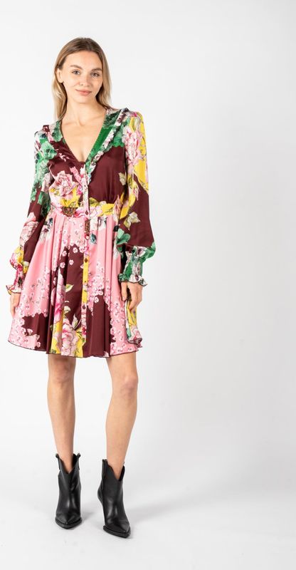 Pinko, Dames, Jurken, Veelkleurig, Maat: S Poliester,