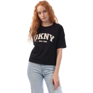DKNY Dames/Dames Variety Puffy Logo Crop T-shirt (Zwart)