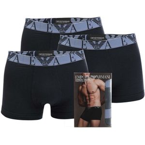 Heren Emporio Armani EA7 3 Pack Katoenen Trunks Boxer in Navy