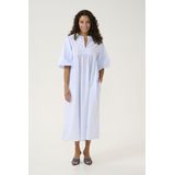 CULTURE - CUBeha - Jurk - Lichtblauw/Wit - 3/4 Lengte