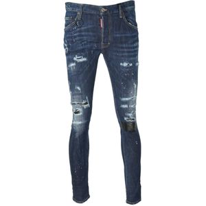 Dsquared2 skater-jeans met vernietigde jeans met studs en zakken