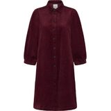 Jurk - EleinaPW - Bordo - Relaxed Fit - Corduroy Overhemdjurk