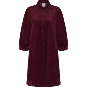 Jurk - EleinaPW - Bordo - Relaxed Fit - Corduroy Overhemdjurk