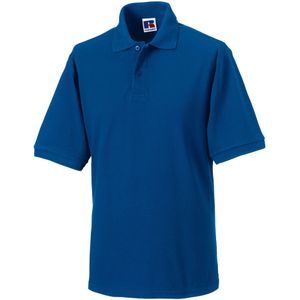 Russell Heren Polycotton Pique Slijtvast Poloshirt (Helder Koningsblauw)