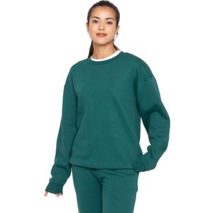 Enzo | Oversized damessweatshirt - donkergroen