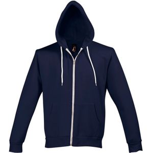 SOLS Zilveren Unisex Sweatshirt Met Volledige Ritssluiting / Hoodie (Afgrond Blauw) - Maat XS