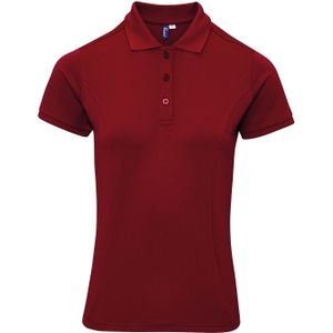Premier Dames/dames Coolchecker Plus Piqu Polo met CoolPlus (Bourgondië)