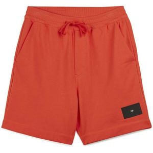 Men's Y-3 Organic Cotton Terry Shorts In Orange - Maat XS