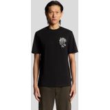 Lyle & Scott Highlander Grafisch Katoenen T-shirt - Zwart