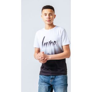 Hype Junior Mono Fade T-shirt Voor Jongens In Wit Zwart - Maat 9-10J / 134-140cm